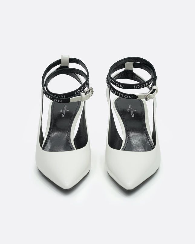 CALL BACK OPEN BACK PUMPS WHITE – SIZE 37