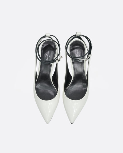 CALL BACK OPEN BACK PUMPS WHITE – SIZE 37
