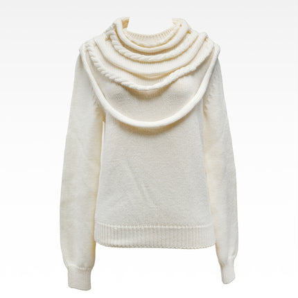 CARDIGAN WOMEN WHITE WITH BRAIDED DETAILS