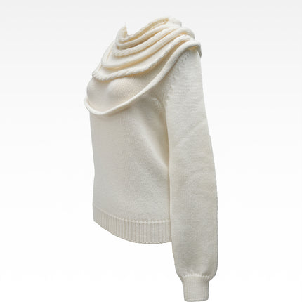 CARDIGAN WOMEN WHITE WITH BRAIDED DETAILS