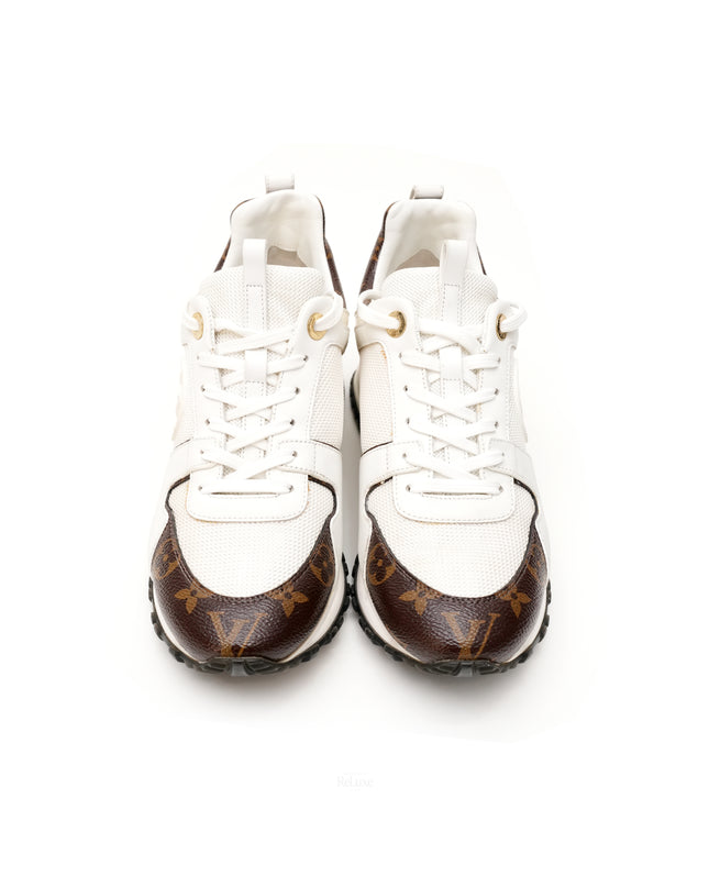 RUN AWAY MONOGRAM LADIES SNEAKERS WHITE X BROWN SIZE 37