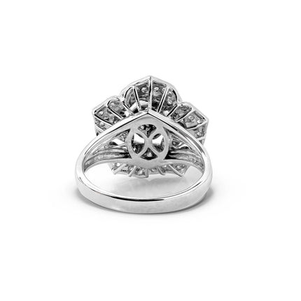 RAE WHITEGOLD FLOWER RING TOTAL 0.60CT ROUND CUT NATURAL DIAMOND