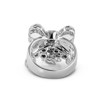 LILAC WHITEGOLD RIBBON RING TOTAL 1.07CT ROUND CUT NATURAL DIAMOND