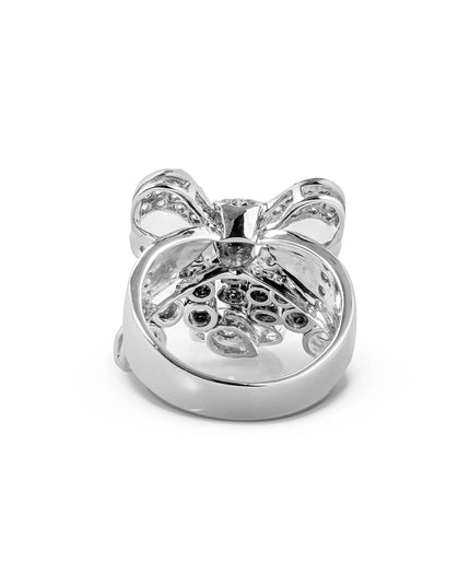 LILAC WHITEGOLD RIBBON RING TOTAL 1.07CT ROUND CUT NATURAL DIAMOND