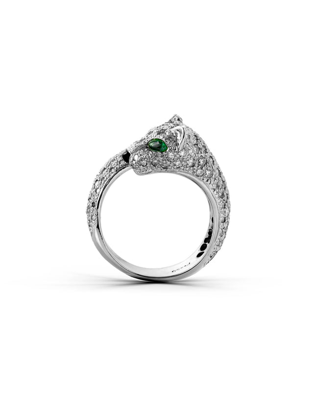 PANTHER WHITEGOLD RING NATURAL DIAMOND