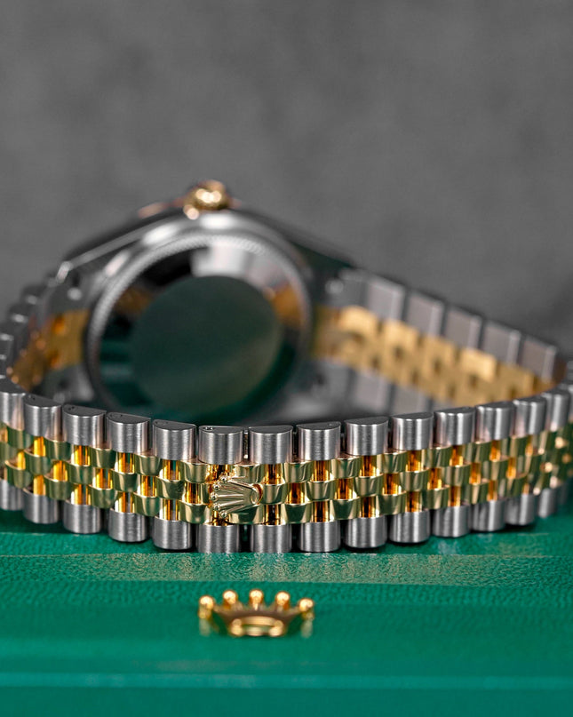 DATEJUST 31MM TWOTONE YELLOWGOLD DARK GREY ROMAN DIAL DIAMOND ON VI (2025)