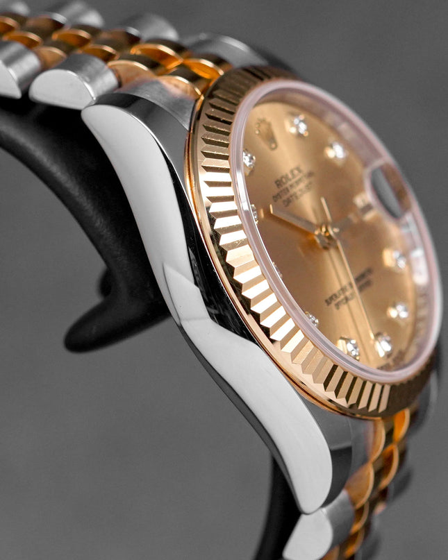 DATEJUST 31MM TWOTONE YELLOWGOLD CHAMPAGNE DIAMOND DIAL (2016)