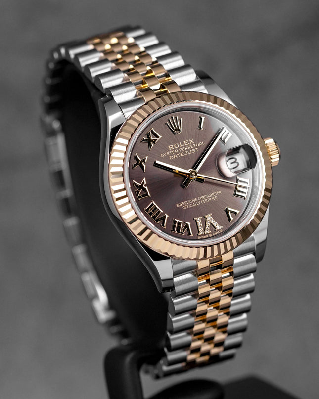 DATEJUST 31MM TWOTONE YELLOWGOLD DARK GREY ROMAN DIAL DIAMOND ON VI (2025)