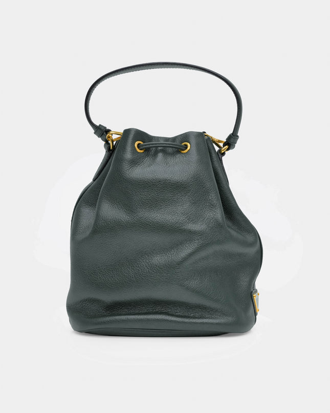 DRAWSTRING BUCKET BAG GREEN