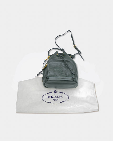 DRAWSTRING BUCKET BAG GREEN