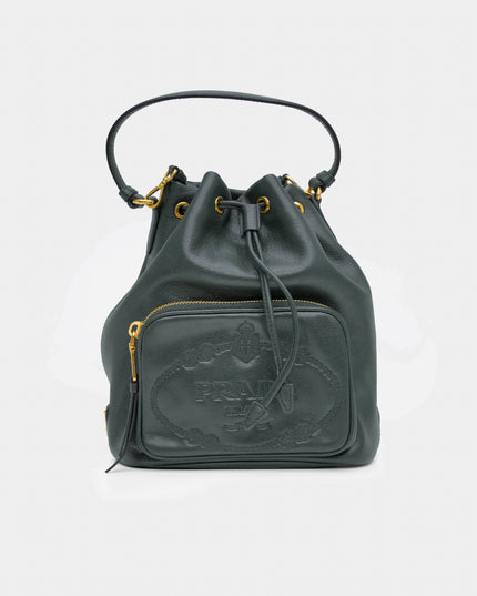 DRAWSTRING BUCKET BAG GREEN