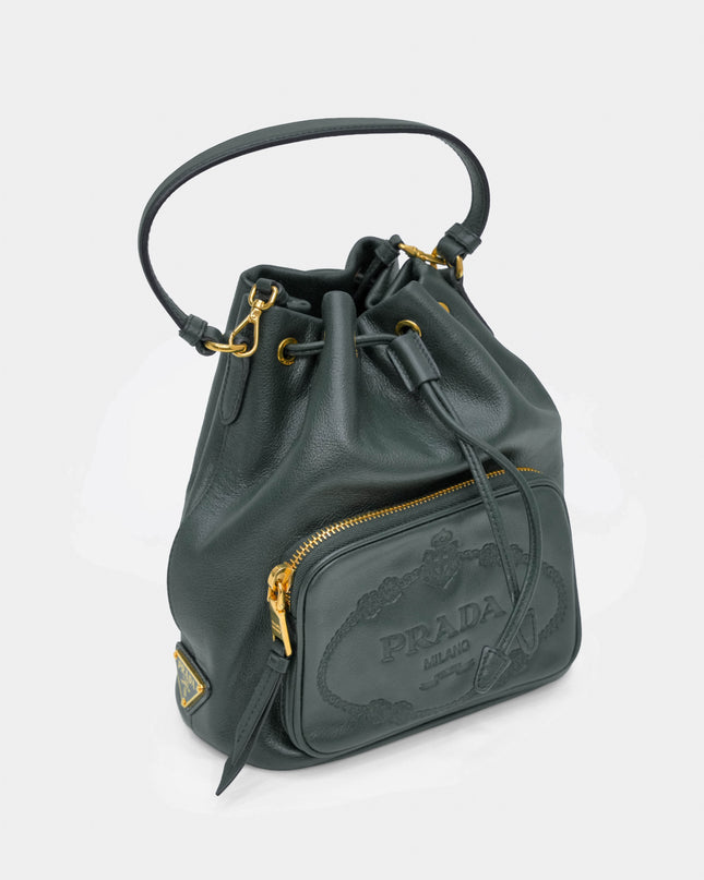 DRAWSTRING BUCKET BAG GREEN