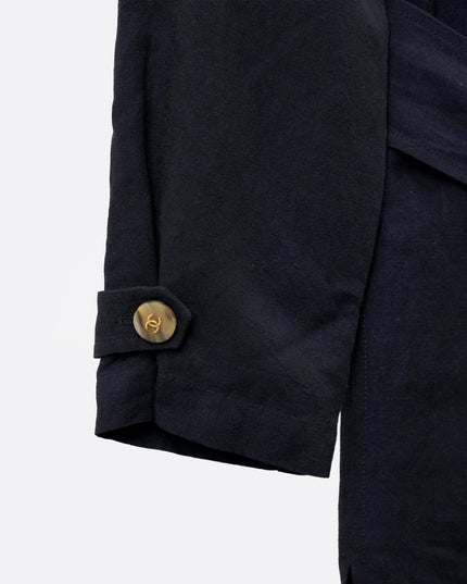 TOP WITH BELT NAVY SIZE 38