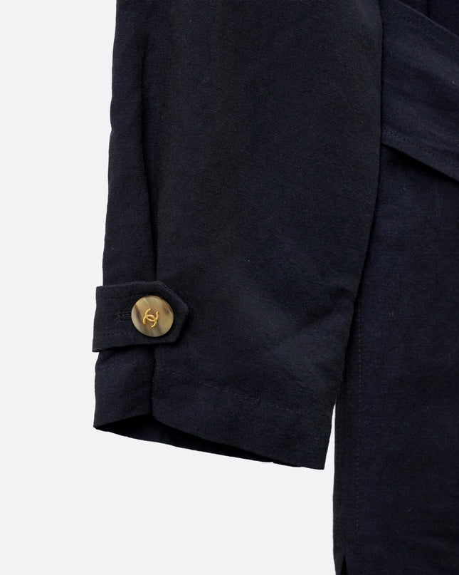 TOP WITH BELT NAVY SIZE 38