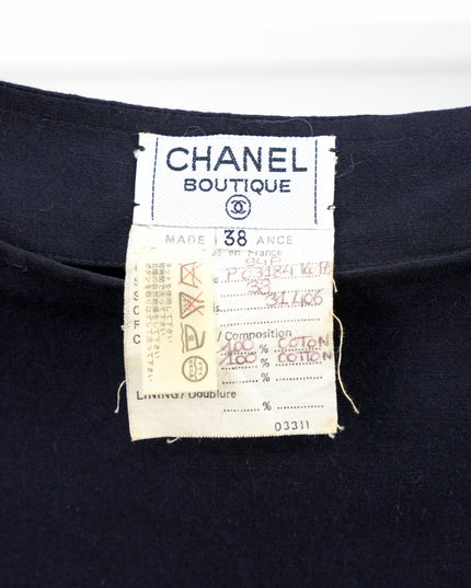 TOP WITH BELT NAVY SIZE 38