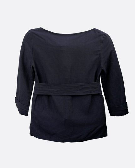 TOP WITH BELT NAVY SIZE 38