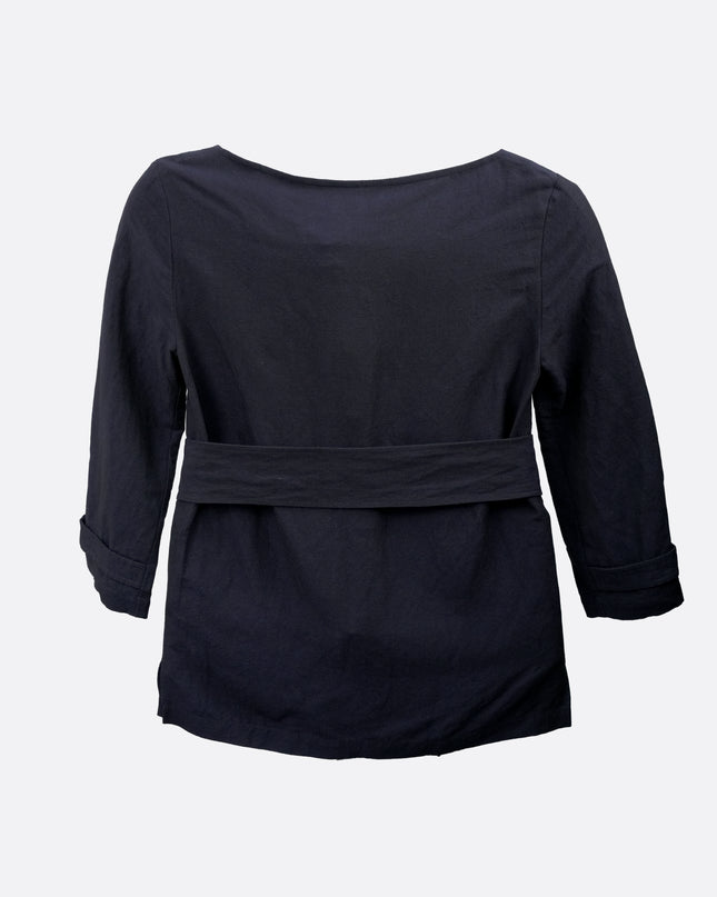 TOP WITH BELT NAVY SIZE 38