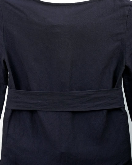 TOP WITH BELT NAVY SIZE 38