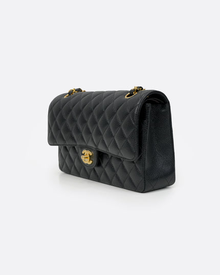 MEDIUM CLASSIC FLAP BLACK CAVIAR GOLDHARDWARE