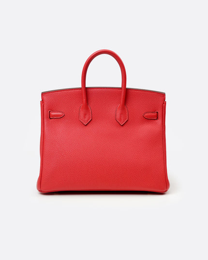 BIRKIN 25 ROUGE PIVOINE TOGO GOLD HARDWARE STAMP T