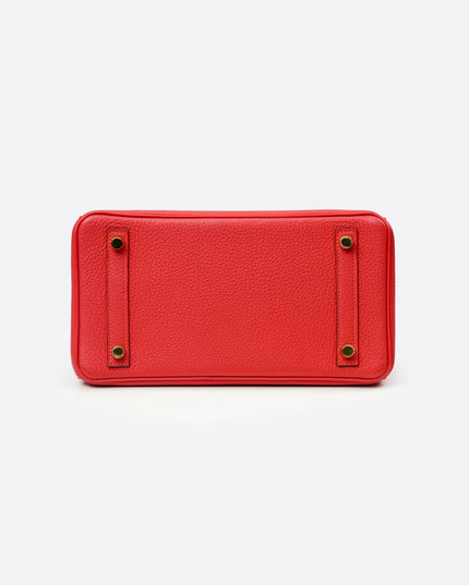 BIRKIN 25 ROUGE PIVOINE TOGO GOLD HARDWARE STAMP T