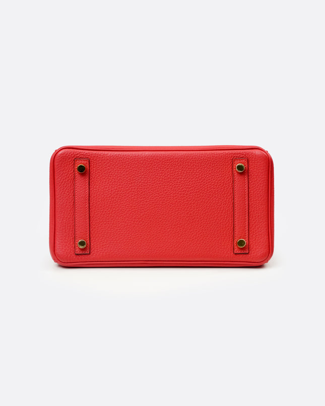 BIRKIN 25 ROUGE PIVOINE TOGO GOLD HARDWARE STAMP T