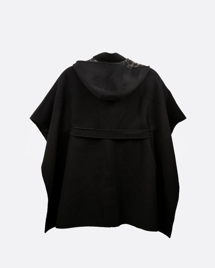 SIGNATURE WOOL PONCHO SIZE M/L BLACK CAPE