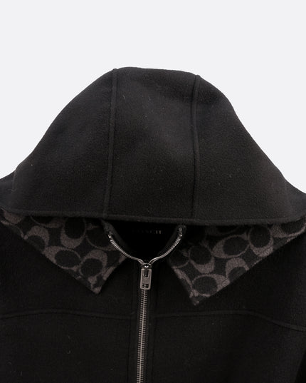 SIGNATURE WOOL PONCHO SIZE M/L BLACK CAPE