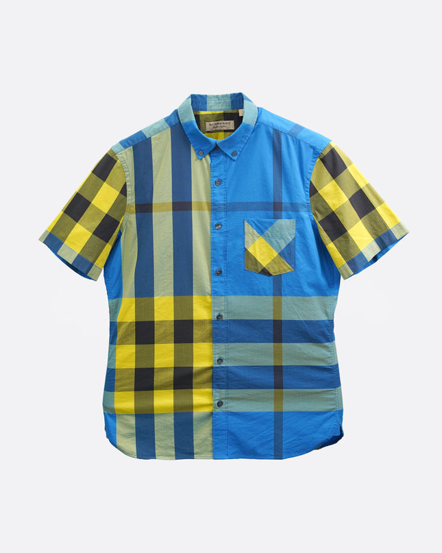 COTTON CHECKED SHIRT SIZE M BLUE