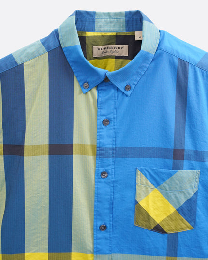 COTTON CHECKED SHIRT SIZE M BLUE