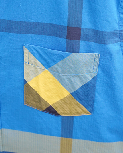 COTTON CHECKED SHIRT SIZE M BLUE