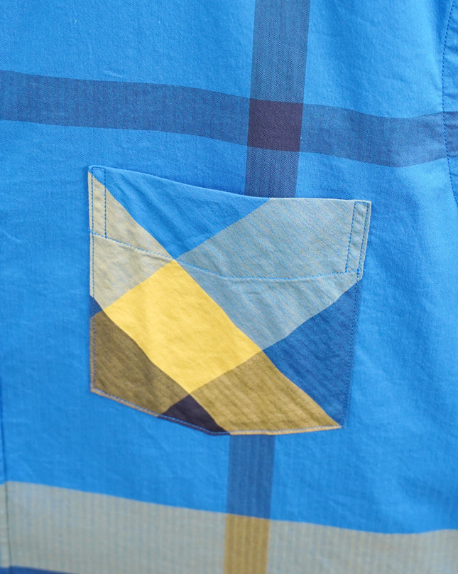 COTTON CHECKED SHIRT SIZE M BLUE