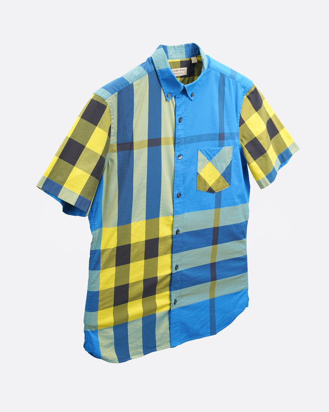 COTTON CHECKED SHIRT SIZE M BLUE