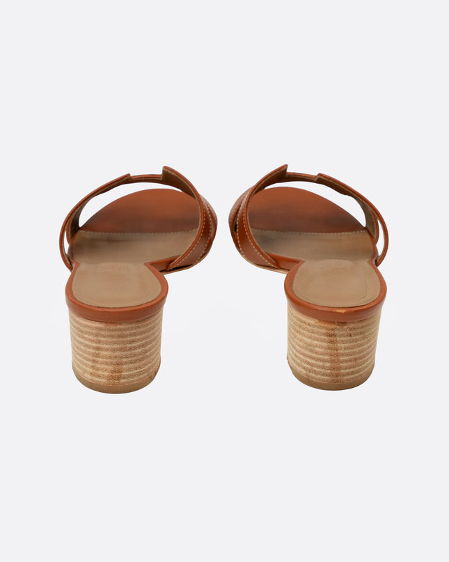OASIS LEATHER SANDAL 36.5 LADIES BROWN