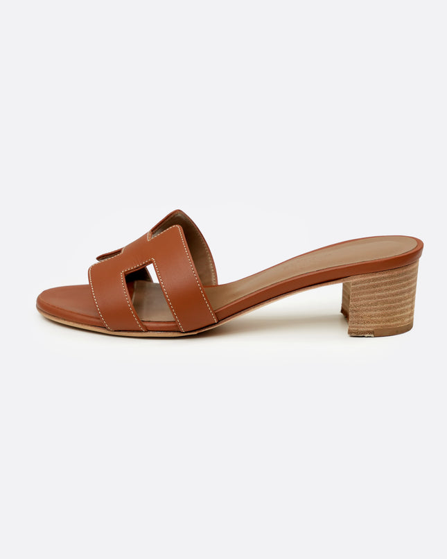 OASIS LEATHER SANDAL 36.5 LADIES BROWN