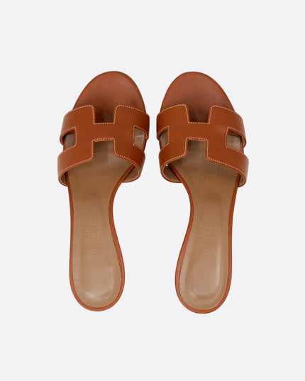 OASIS LEATHER SANDAL 36.5 LADIES BROWN
