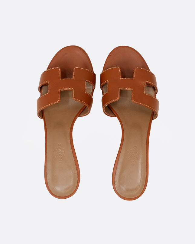 OASIS LEATHER SANDAL 36.5 LADIES BROWN
