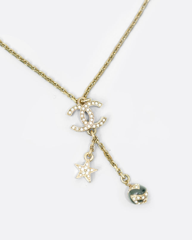 23K NECKLACE WITH CC LOGO (STAR-BALL)