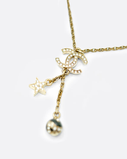 23K NECKLACE WITH CC LOGO (STAR-BALL)