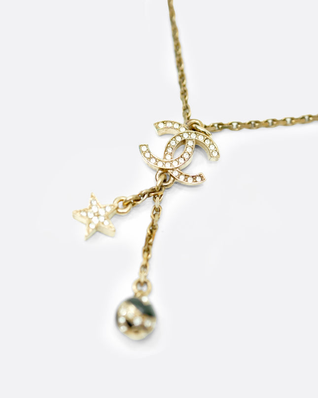 23K NECKLACE WITH CC LOGO (STAR-BALL)