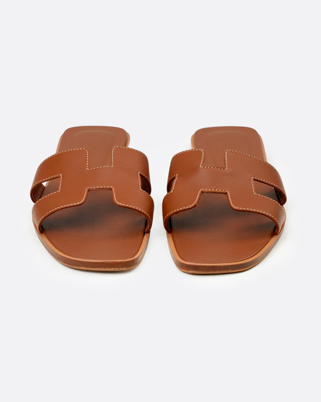 ORAN LEATHER SANDALS 38 LADIES BROWN