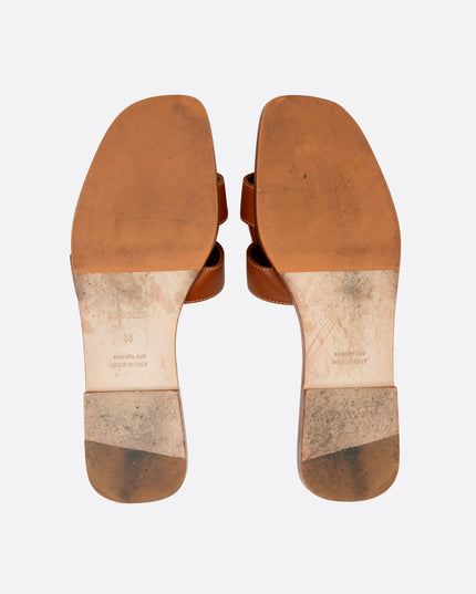 ORAN LEATHER SANDALS 38 LADIES BROWN