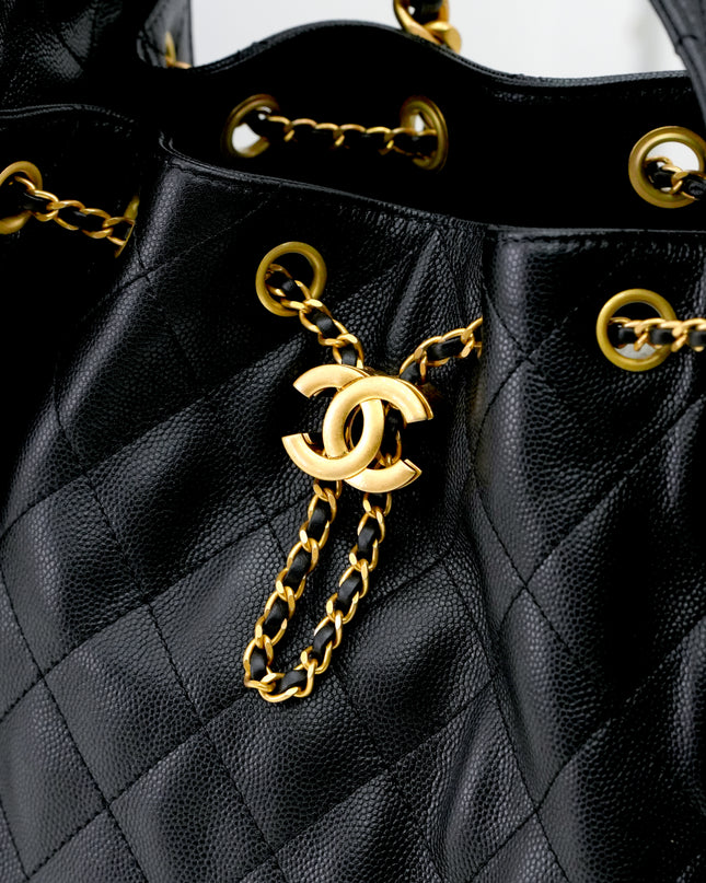 25 SMALL BLACK CAVIAR GOLDHARDWARE