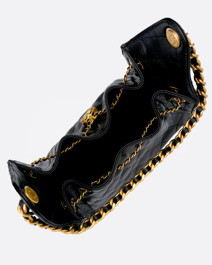 25 SMALL BLACK CAVIAR GOLDHARDWARE