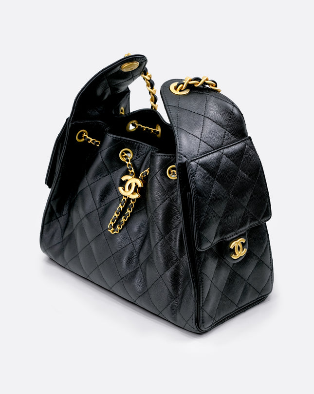 25 SMALL BLACK CAVIAR GOLDHARDWARE