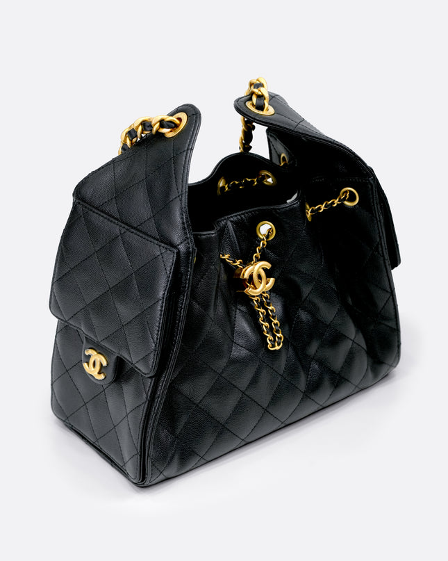 25 SMALL BLACK CAVIAR GOLDHARDWARE