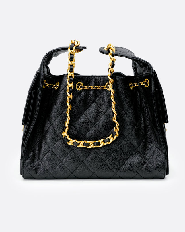 25 SMALL BLACK CAVIAR GOLDHARDWARE