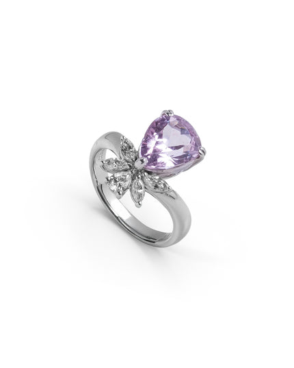 PEAR SHAPED MORGANITE DIAMOND RING 3.81 CT