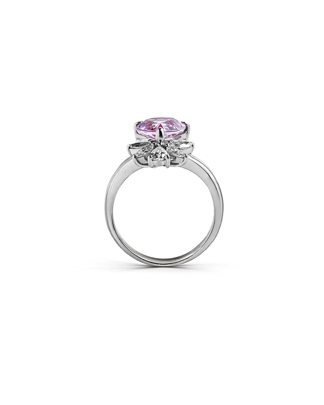 PEAR SHAPED MORGANITE DIAMOND RING 3.81 CT