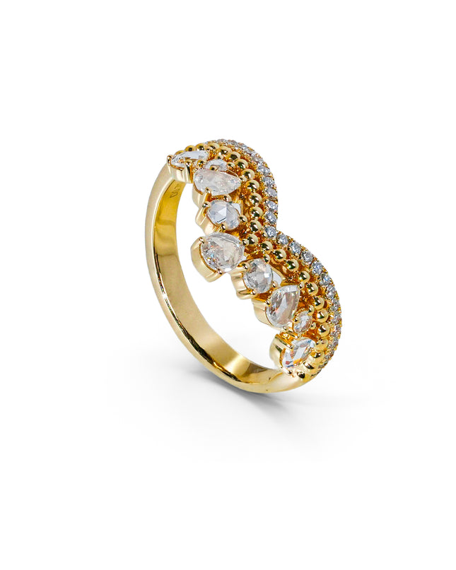 DIAMOND RING 18K YELLOW GOLD 0.70CT SIZE 12